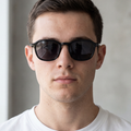 Model wearing Obsidian sunglasses